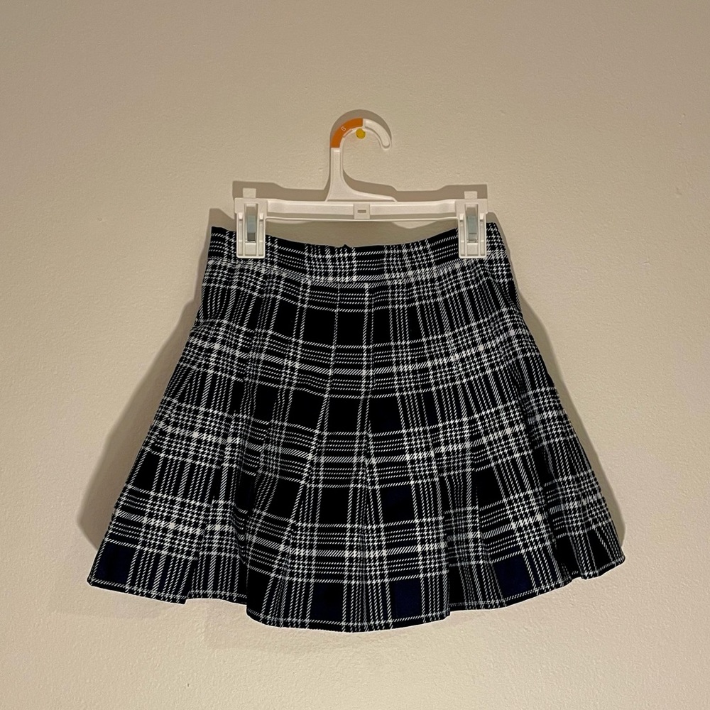 B&W Plaid Mini Skirt